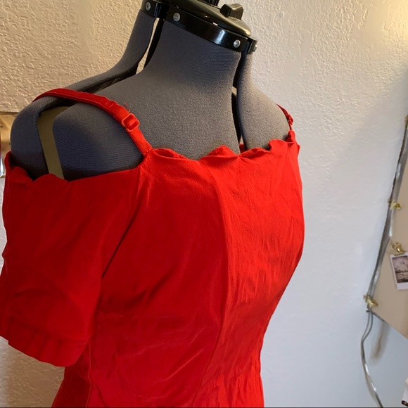 Tatyana Red Wiggle Bardot Dress - Picture 5 of 10